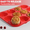 Silicone Muffin Pan for Baking with Metal Reinforced Frame, 12