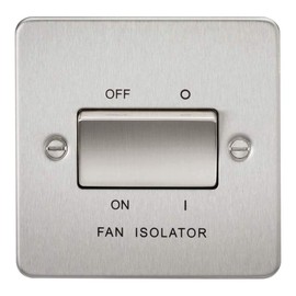 Knightsbridge FP1100BC FPAV1100BC Flat Plate 10A 3 Pole Fan Isolator Switch-Brushed Chrome