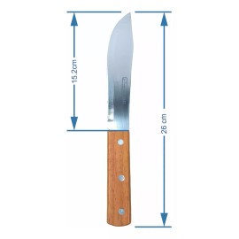 Lion Tools Cuchillo De Cocina Hoja Acero Inox 6 Pulgadas  Mango Madera