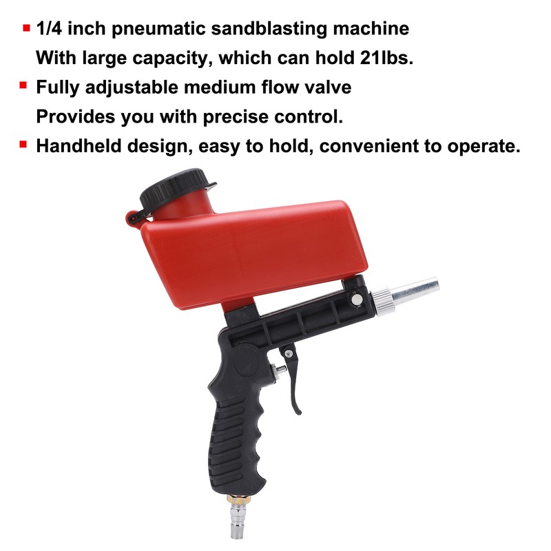Handheld Pneumatic Sandblasting Gun Portable Small 90psi Sand Blaster for