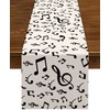 Nepnuser Linen Musical Notes Table Runner Music Event Birthday Party