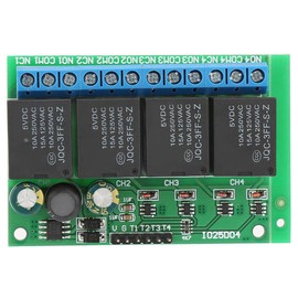 Relay Module, 4 Channel Flip Flop Relay Module 6-24VDC Low Pulse Trigger Self-Locking Relay Module for Electronic Motor, Smart Home, Notbele