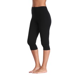 caringgarden 2 Pack High Waisted Yoga Capris for Women Stretchy Cropped Leggings Lightweight Gym Tights Black