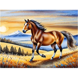 Majestic Horse Pattern A981 Accent Tile Mural Kitchen Bathroom Wall Backsplash Behind Stove Range Sink Splashback One Tile 10"x8" Ceramic, Matte