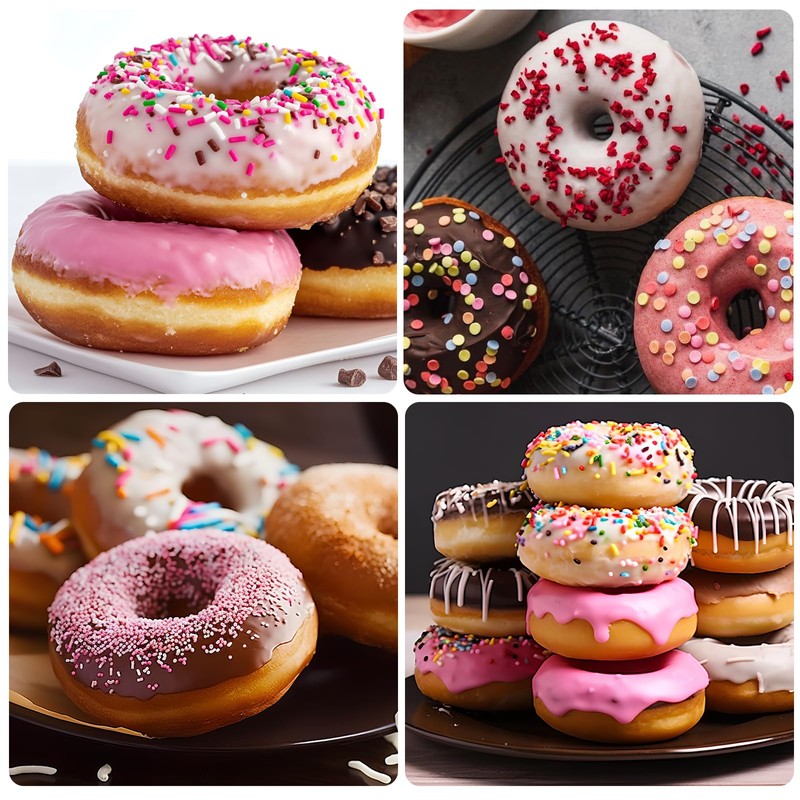 Butabeishy Silikon Donut-Backform, 2 Stück Antihaftbeschichtet Backform für Heißluftfritteuse, 4