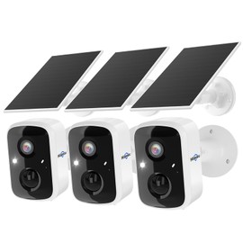 Hiseeu Solar Camera Security Outdoor, 3 Pack 100% Wireless 3K 4MP Surveillance Indoor WiFi Smart Cameras for Home Security Outside, PIR/AI Motion Detection, Waterproof, Color Night Vision, 2-Way Audio