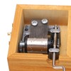 Hand Cranked Music Box Mini Portable Gemini Pattern Retro Style