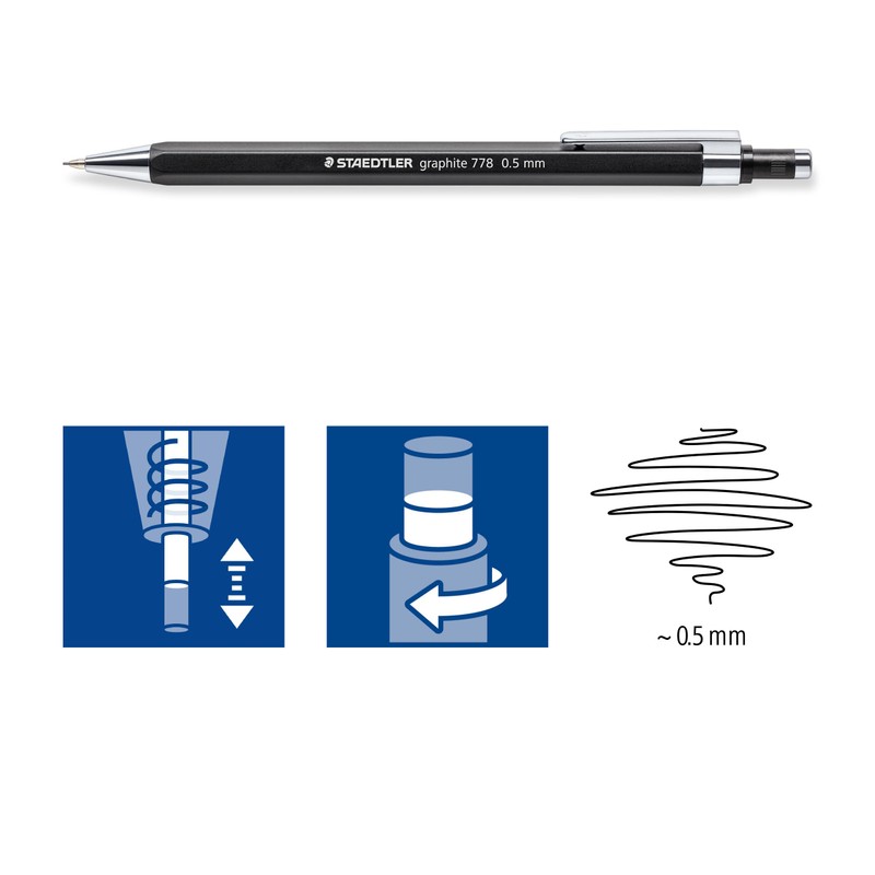 STAEDTLER 778 05-9 Graphite 778 Mechanical Pencil - 0.5mm (Pack