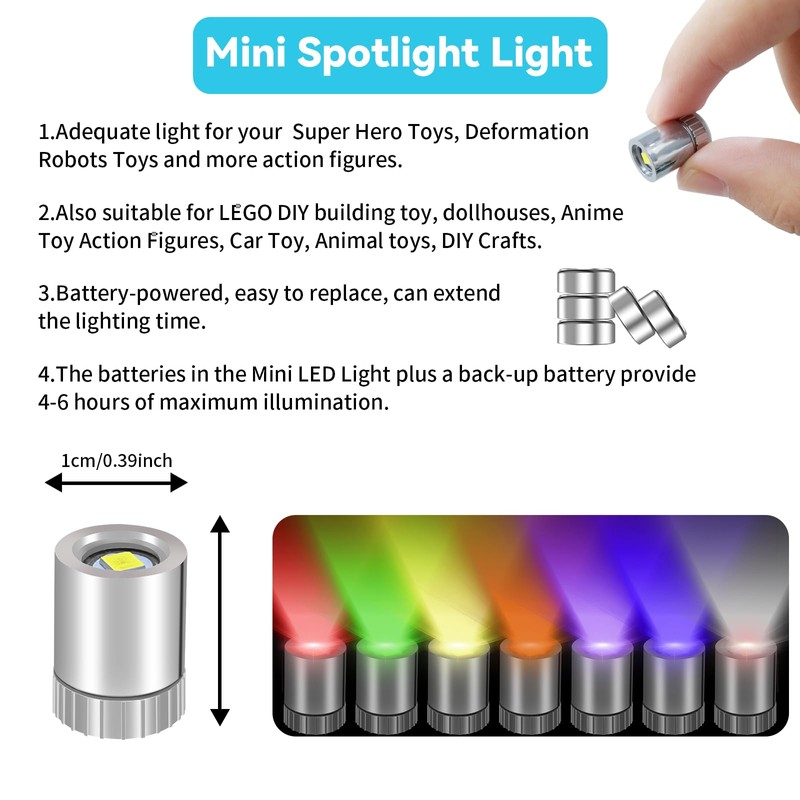 Mini LED Lights, 10 PCS Small Spotlight Battery Operated Tiny