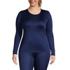 Lands' End Womens Silk Interlock Crewneck Deep Sea Navy Regular