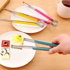 6 Pack blue 8.5 * 0.7 inch Kitchen Tongs Premium Pack of Stainless Steel Tongs Set,Barbecue Tongs Cooking Tongs Salad Baking Tongs Serving Tongs Buffet Tongs Homemaker Salad Gripper Clip Tool