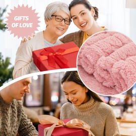 MACEVIA Throw Blanket for Women with Heart Checkered, Birthday Gifts for Women Mom Girlfriend Super Soft & Warm Fuzzy Fleece Blanket for Couch Sofa Bed Office 280gsm (Pink,50"x70")