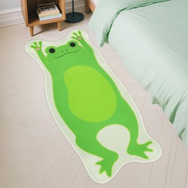 Prewplam Frog Rug - Cute Long Cartoon Frog Bath Mat, Non-Slip Stretched Animal Rug, Frog Decor Floor Mat for Bathroom, Bedroom, Entrance