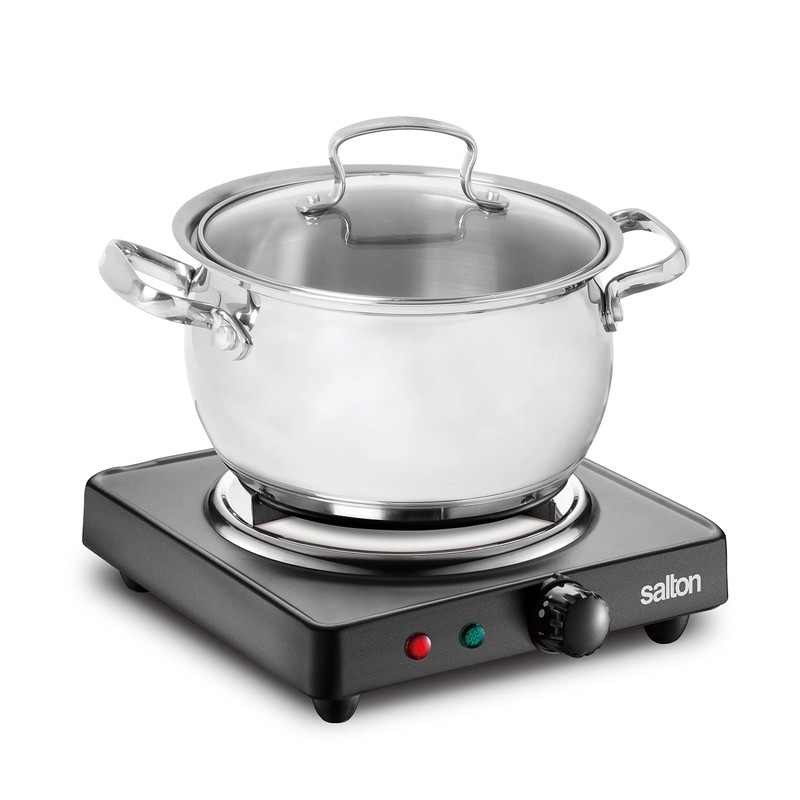 Salton Single Coil Portable Electric Cooktop with Large Burners, Variable
