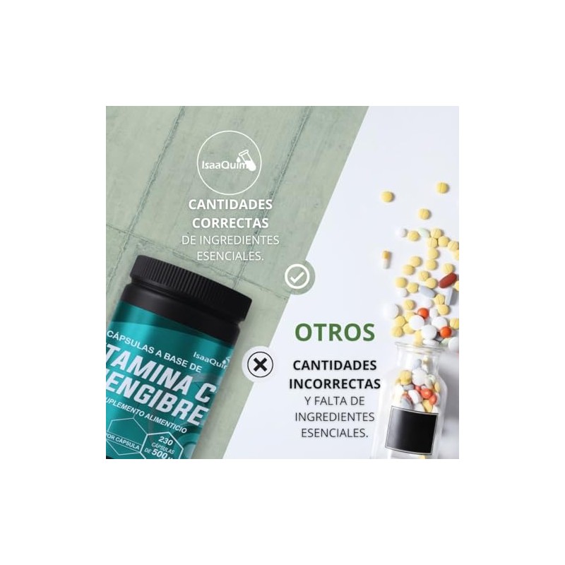 Vitamina C con Jengibre en Cápsulas | 230 Cápsulas de