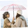 FOMIYES Cherry Blossom Transparent Umbrella Compact Fold Automatic Windproof Travel