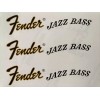 Fender 70s Fender Jazz Bass Waterslide Headstock Decal (3 pcs.)