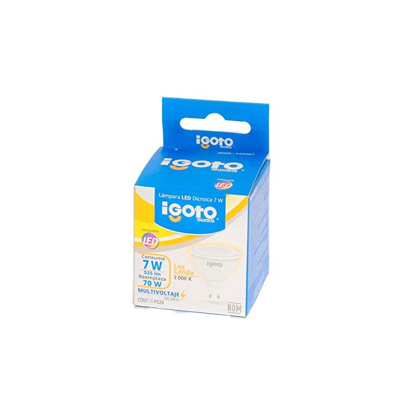 iGoto F10P20307 10Pack Foco LED GU10 7W 3000°K (luz cálida)