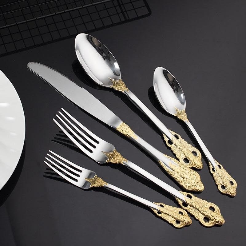 ELiTA ESSENTIALS 30-Pcs Luxury Silverware Set, Royal Flatware Set, Modern