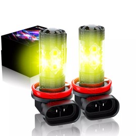 CHUSYYRAY (楚西雷) LED Fog Light Bulbs H8 H11 FogLight Bulb 4500K Yellow High Power 160W Lamps