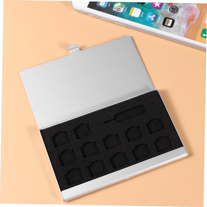 WOONEKY 3sets Memory Card Storage Case with 12 Slots Nano