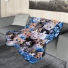 Cats Blanket Soft Flannel Lightweight Kitten cat Animals Blue Flowers