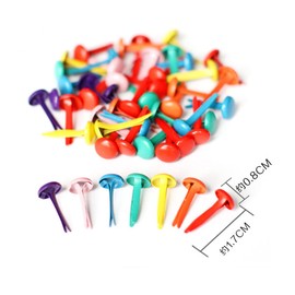 Cluoling Cotter Pins, Split Tacks, Fasteners, Mini Cotter Pins, Files, Albums, Scrapbooks, Photo Files, Cards, DIY Accessories, for Crafts, Fixing, Document Organizing, Decorative, 0.3 x 0.7 inches (8 x 17 mm), Mixed Color, Set of 200