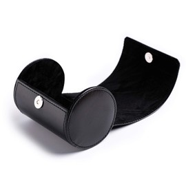 Necktie Storage Tie Case Magnet Storage Box, Cylindrical, Blue, Black