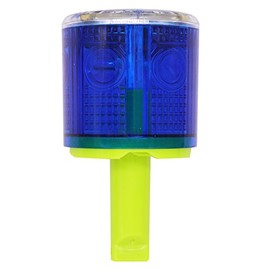 Aolyty Solar Strobe Warning Light 360 Degree Single Column Super Bright Waterproof IP48 for Construction Traffic Dock Marine Wireless Light Control Flashing (Blue)