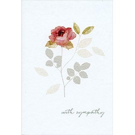 Pictura Single Rose with Sympathy Sara Miller Sympathy Card