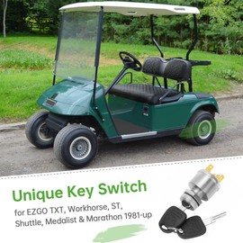 10L0L Golf Cart Key Switch for EZGO 33639G01, Ignition Switch for EZGO Golf Buggies with Lights 33639-G01(Standard Key)