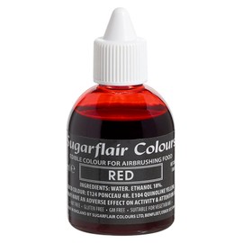 Sugarflair Airbrush Colouring Lebensmittelfarbe Red - Essbare Lebensmittel Farbe Flüssig, Airbrush-Farbe für Kuchen, Cupcakes, Zuckerguss und Kuchendekorationen - 60ml