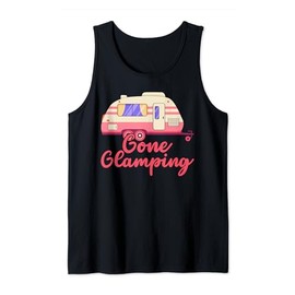 Gone Glamping Nature Camping Trip Campfire Glamper Tank Top