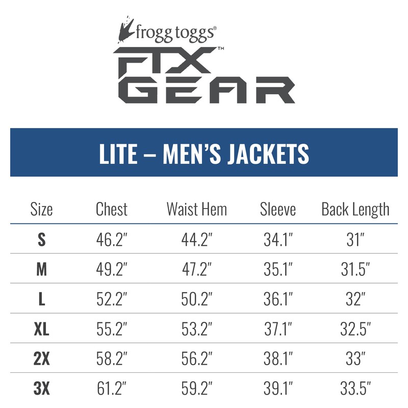 FROGG TOGGS Men's FTX Lite Rain Jacket - Waterproof, Breathable,