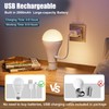 Brightown E26 Rechargeable Light Bulb with Remote and Timer, Battery