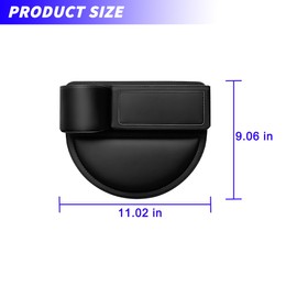 KHGUZ Leather Car Seat Gap Filler Organizer, Adjustable Vehicle Side Gap Storage Box, Auto Front Seat Crevice Catcher for Phones, Glasses, Keys, Universal for SUV, Sedan, Truck (Black)