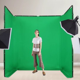 13.12*7.87ft Photography Backdrop Stand Kit with Green Cloth For Photo Studio