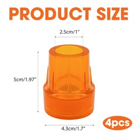 4 Pcs Rubber Walking Cane Tips 1 Inch, Non-Slip Foot Replacement Stoppers for Crutches, Walking Stick, Walkers, Commodes, Shower Chairs, and Bath Benches, Feet Heavy Duty Universal End Cap