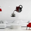 Fowecry 3PCS DIY Acrylic Coffee Cup Teapot 3D Wall Clock