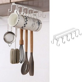 LJCM Estante para Colgar Ollas y Sartenes Montado en la Pared, Soporte para Utensilios de Cocina, Colgador Plug and Play, Hierro, Excelente Ventilación, Gancho de Doble Fila para