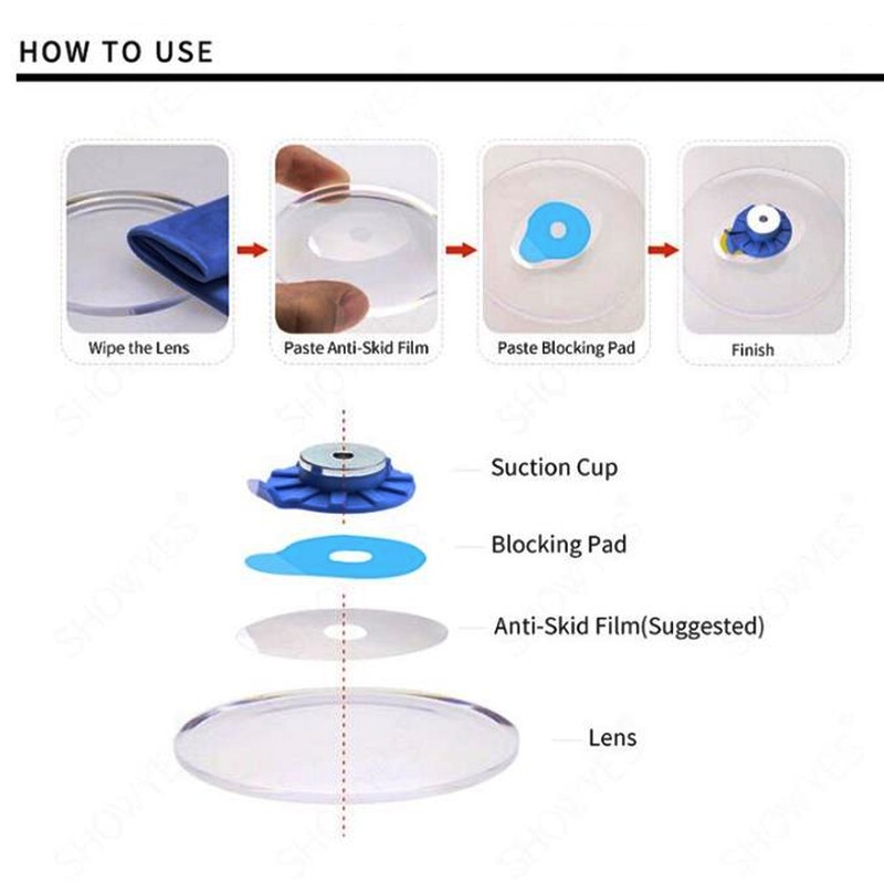 Lens Processing Sticker Double Sided Transparent Skidproof Tape Accessory for