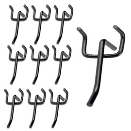 VitalBloom Perforated Board Hook, Black, Punching Board Hook, 2.0 inches (5 cm), Hole Board Hook, 1.0 inch (25 mm) Pitch Effective Board Hook, Black, Effective Board, Mounting Hardware, Black,