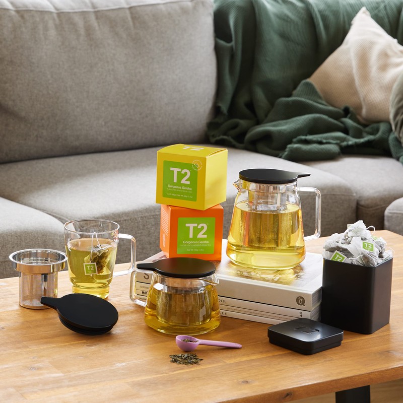 T2 Tea Gorgeous Geisha Green Tea Bags in Box, 25-Count