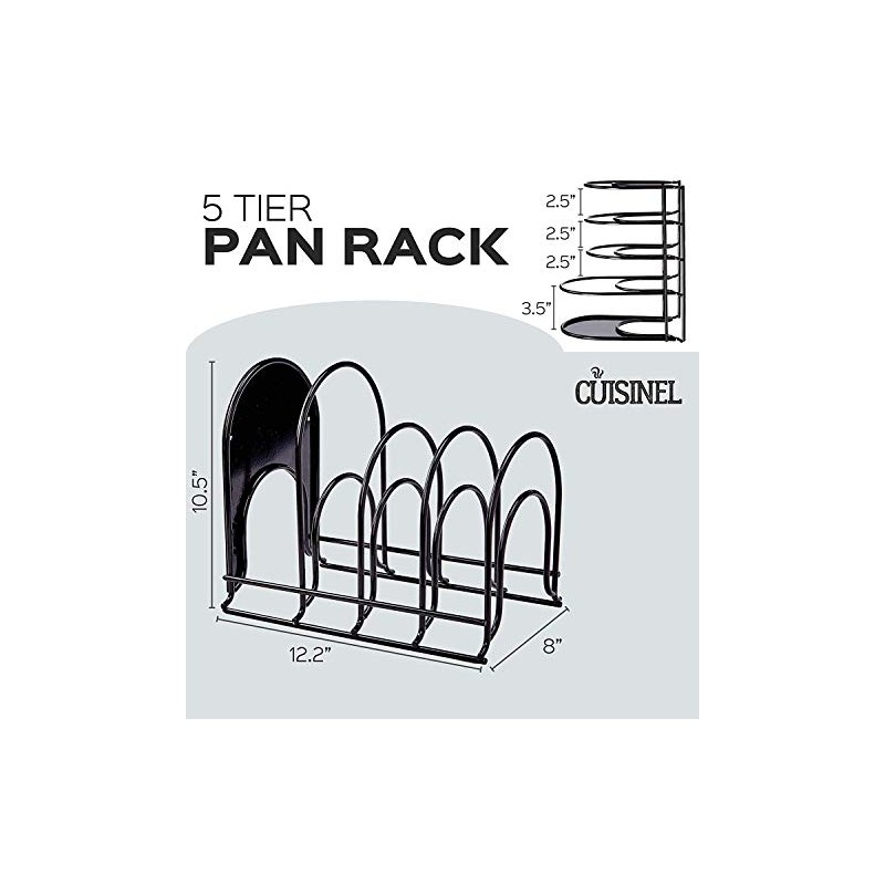 Cuisinel Heavy Duty Pots and Pans Organizer Rack - 12.2"-Inch