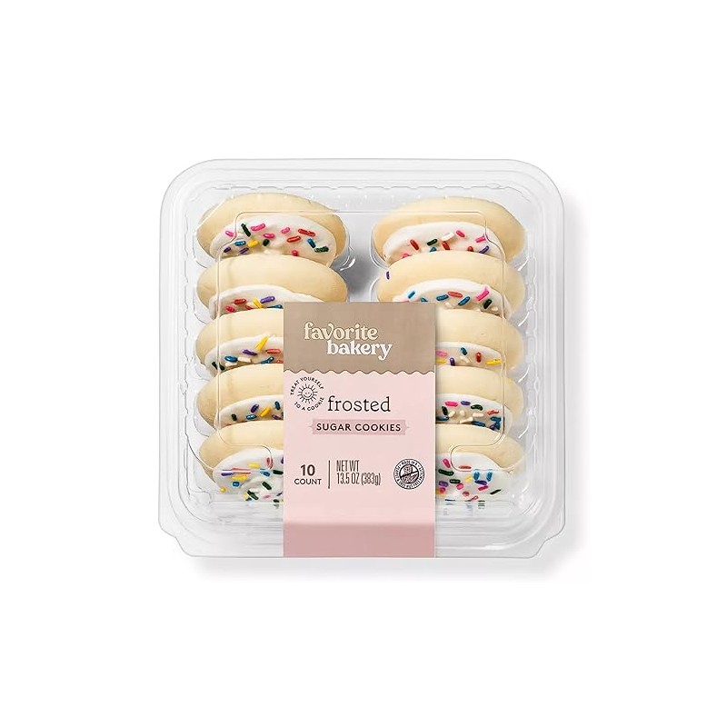 Frosted Sugar Cookies - White - 13.5oz/10ct - FrostyDelights Sugar