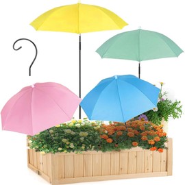 Vorriop Upgraded 4pcs Plant Umbrellas for Outdoor Plants，Garden Beds Shade，Adjustable Height Provides Shade for Potted to Protect Their Flowers from Intense Sunlight and Rain