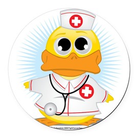 CafePress Nurse Duck 5.5" Round Car Magnet Magnetic Bumper Display