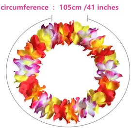 Pack of 12 Pcs Thicken 41 Inch Hawaiian Leis, 4 Color Lei for Graduation Party, Dance Party, Photo Prop in Outdoors (12 Pcs 4 Color)