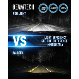 BEAMTECH 9006 Fog Light Bulbs,6500K 20000LM Plug Play Pack of 2