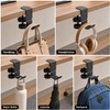 Clamp-On Desk Hook, 360° Rotating Purse and Backpack Hanger